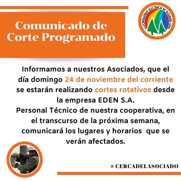 comunicado de cortes rotativos