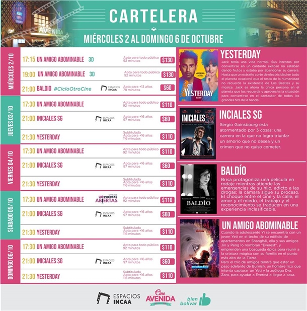 CINE_CARTELERA 2 DE OCTUBRE