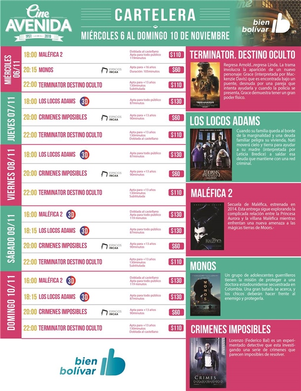 cine cartelera noviembre