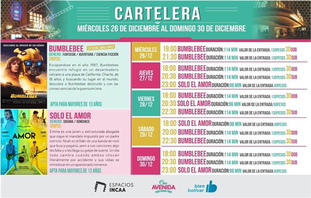 Cartelera 27-12-18