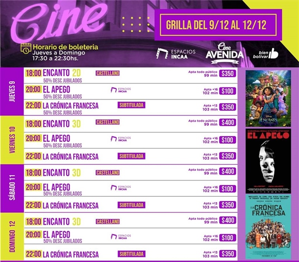 cartelera CINE