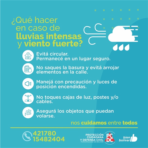 flyer recomendaciones lluvias y viento