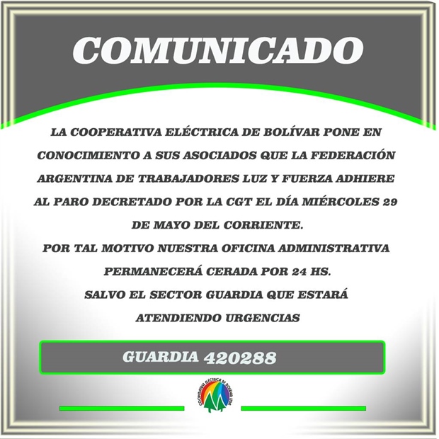 comunicado de paro 30 de mayo