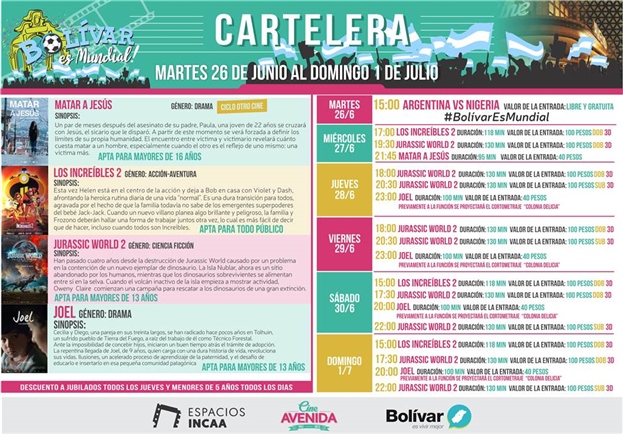 CINE_CARTELERA 26 AL 1 DE JULIO
