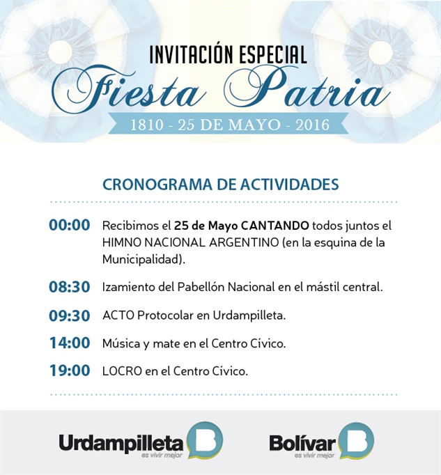Cronograma de actividades - 25 de mayo-02