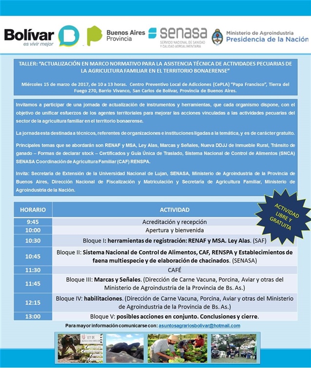 taller sobre actualización de normativas sobre agricultura familiar en el CePLA