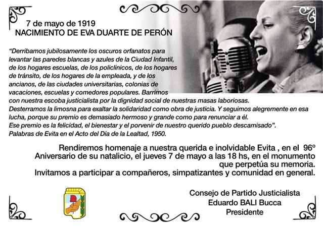 Acto Natalicio Eva Peron